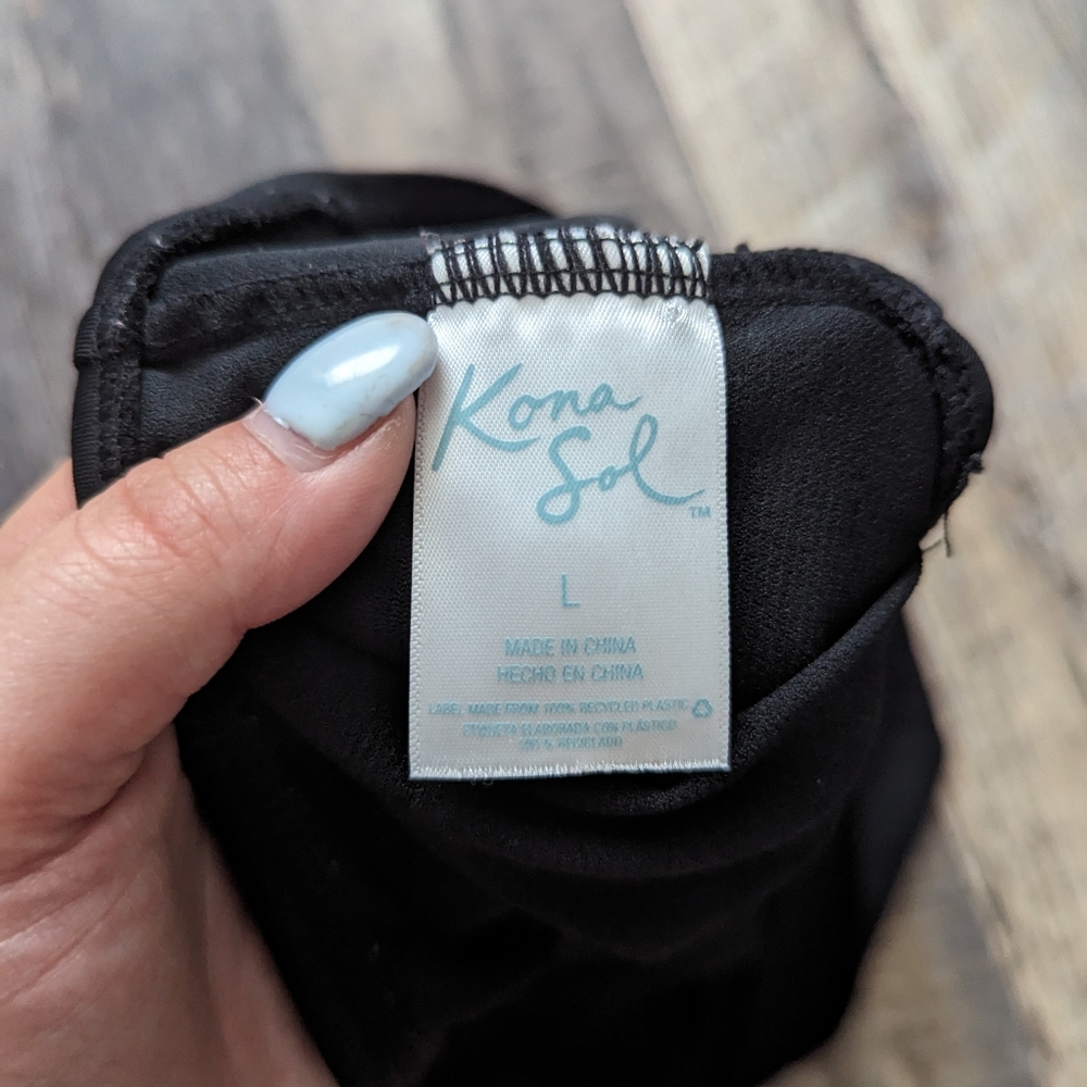 Kona Sol Waffle Print Swimsuit - Picture 7 of 10